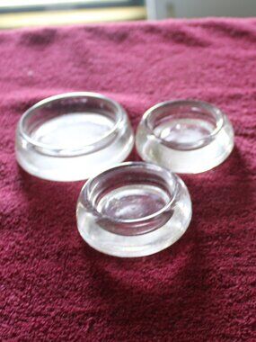 Vintage ANCHOR HOCKING Glass Furniture Coaster Floor Protectors